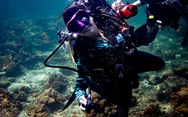 Wall dive along Pileh Lagoon